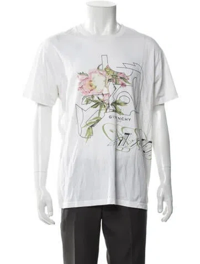 Pre-owned Givenchy Graphic Print Crew Neck T-shirt In White
