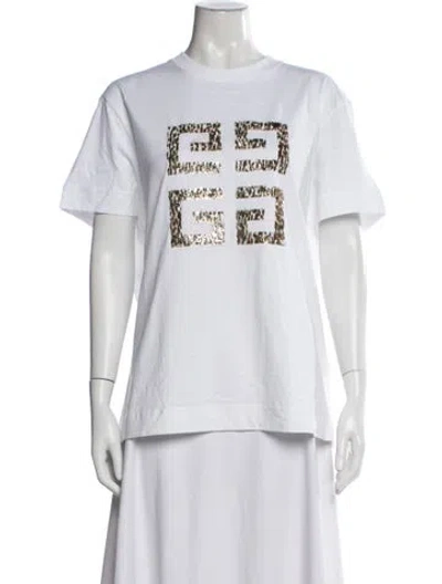 Pre-owned Givenchy Graphic Print Crew Neck T-shirt In White