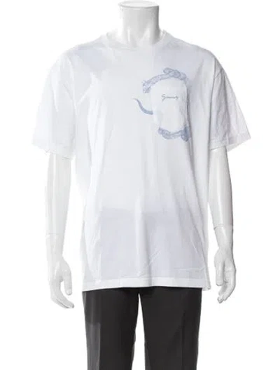 Pre-owned Givenchy Graphic Print Crew Neck T-shirt In White