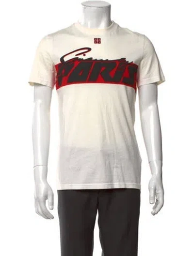 Pre-owned Givenchy Graphic Print Crew Neck T-shirt In White