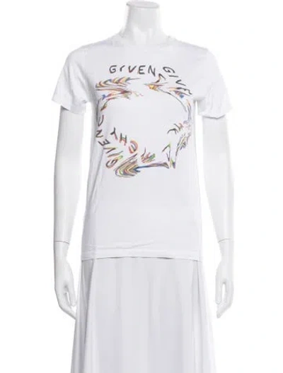 Pre-owned Givenchy Graphic Print Crew Neck T-shirt In White