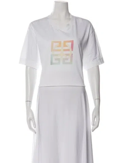 Pre-owned Givenchy Graphic Print Crew Neck T-shirt In White