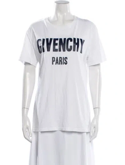 Pre-owned Givenchy Graphic Print Crew Neck T-shirt In White