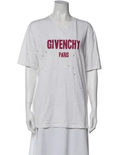 Pre-owned Givenchy Graphic Print Crew Neck T-shirt In White