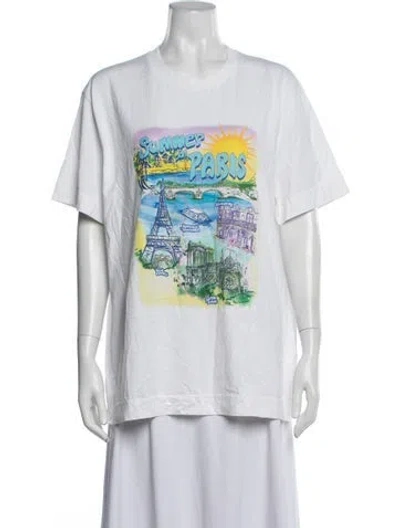 Pre-owned Givenchy Graphic Print Crew Neck T-shirt In White