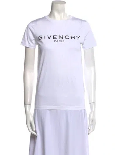 Pre-owned Givenchy Kids' Graphic Print Crew Neck T-shirt In White