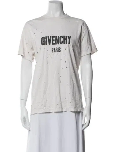 Pre-owned Givenchy Graphic Print Crew Neck T-shirt In White