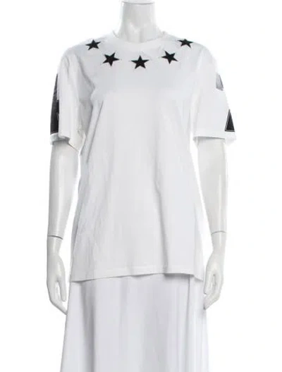 Pre-owned Givenchy Graphic Print Crew Neck T-shirt In White