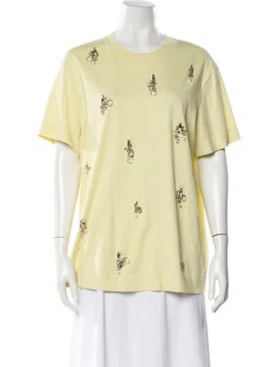 Pre-owned Givenchy Graphic Print Crew Neck T-shirt In Yellow