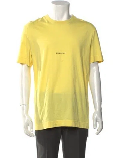 Pre-owned Givenchy Graphic Print Crew Neck T-shirt In Yellow