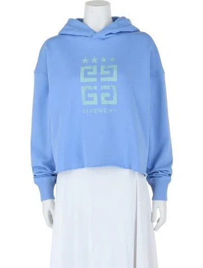 Pre-owned Givenchy Graphic Print Crop Top W/ Tags In Blue