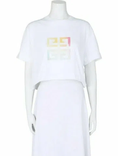 Pre-owned Givenchy Graphic Print Crop Top W/ Tags In White