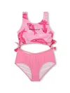 Givenchy Graphic-print Cut-out Swimsuit In Pink
