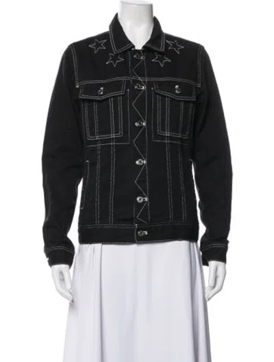 Pre-owned Givenchy Graphic Print Denim Jacket In Black
