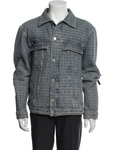 Pre-owned Givenchy Graphic Print Denim Jacket In Blue