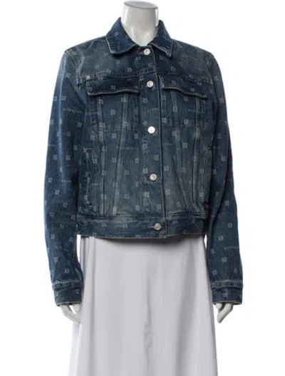 Pre-owned Givenchy Graphic Print Denim Jacket In Blue