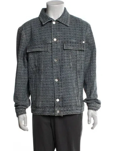 Pre-owned Givenchy Graphic Print Denim Jacket In Blue