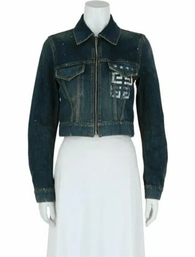 Pre-owned Givenchy Graphic Print Denim Jacket W/ Tags In Blue
