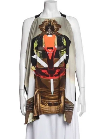 Pre-owned Givenchy Graphic Print Halterneck Top In Black