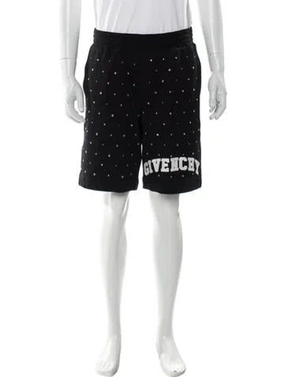 Pre-owned Givenchy Graphic Print Jogger Shorts In Black