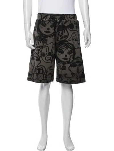 Pre-owned Givenchy Graphic Print Jogger Shorts In Green