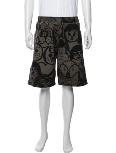 Pre-owned Givenchy Graphic Print Jogger Shorts In Green