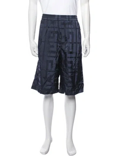 Pre-owned Givenchy Graphic Print Jogger Shorts W/ Tags In Blue