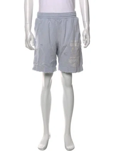 Pre-owned Givenchy Graphic Print Jogger Shorts In White