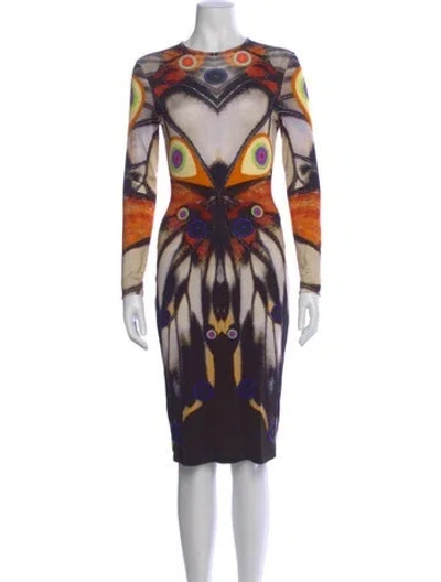 Pre-owned Givenchy Graphic Print Knee-length Dress In Black