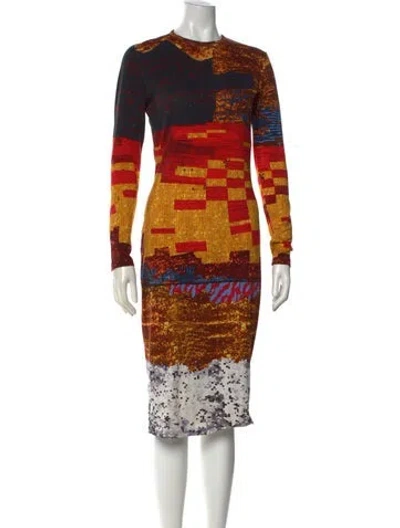 Pre-owned Givenchy Graphic Print Knee-length Dress In Black
