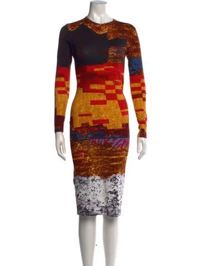 Pre-owned Givenchy Graphic Print Knee-length Dress In Black