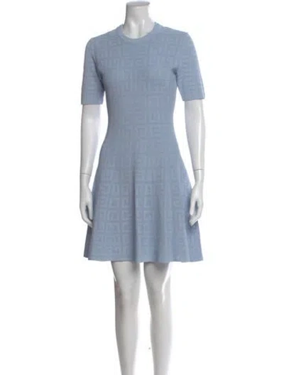 Pre-owned Givenchy Graphic Print Knee-length Dress In Blue