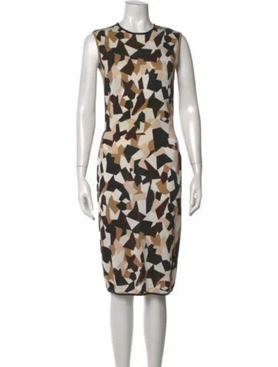 Pre-owned Givenchy Graphic Print Knee-length Dress In Neutrals