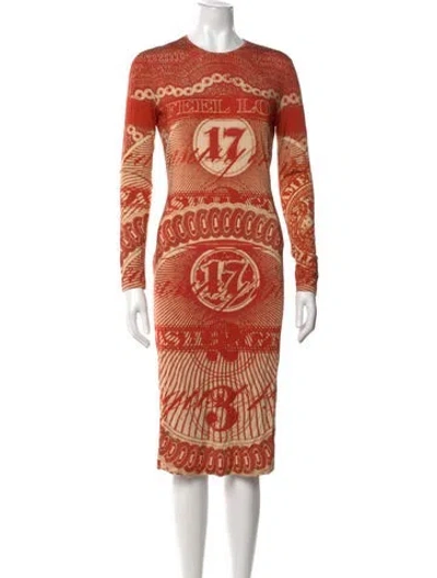 Pre-owned Givenchy Graphic Print Knee-length Dress In Red