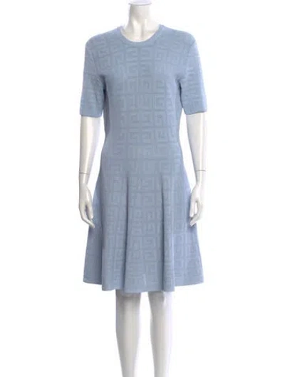 Pre-owned Givenchy Graphic Print Knee-length Dress W/ Tags In Blue