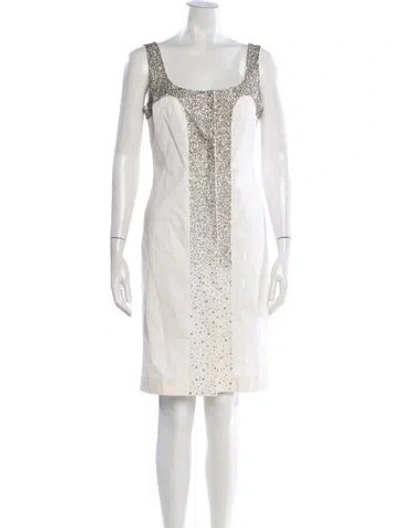 Pre-owned Givenchy Graphic Print Knee-length Dress In White