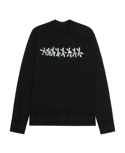 Givenchy Graphic-print Long-sleeve Jumper In Black