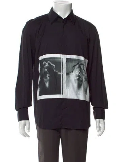Pre-owned Givenchy Graphic Print Long Sleeve Shirt In Black