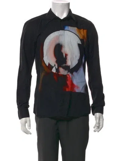 Pre-owned Givenchy Graphic Print Long Sleeve Shirt In Black