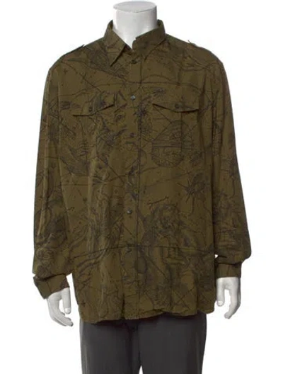 Pre-owned Givenchy Graphic Print Long Sleeve Shirt In Brown