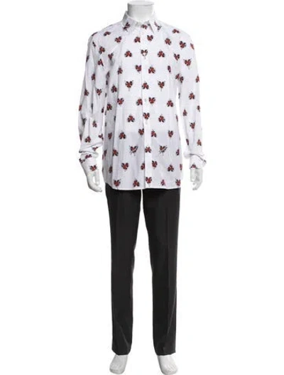 Pre-owned Givenchy Graphic Print Long Sleeve Shirt In White