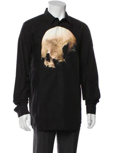 Pre-owned Givenchy Graphic Print Long Sleeve Western Shirt In Black
