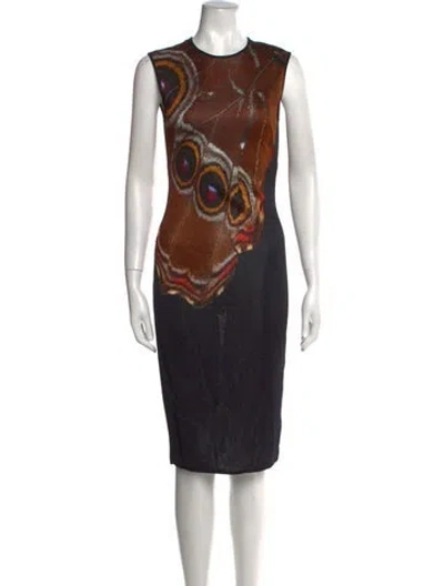 Pre-owned Givenchy Graphic Print Midi Length Dress In Black