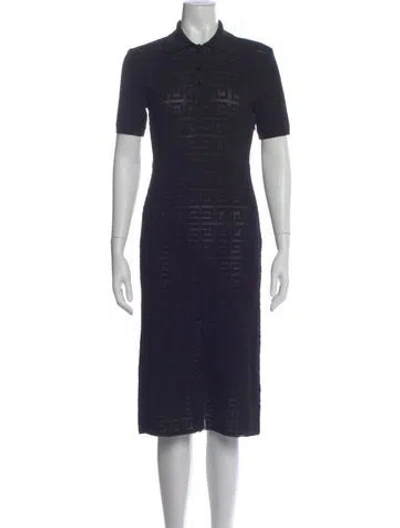 Pre-owned Givenchy Graphic Print Midi Length Dress In Black