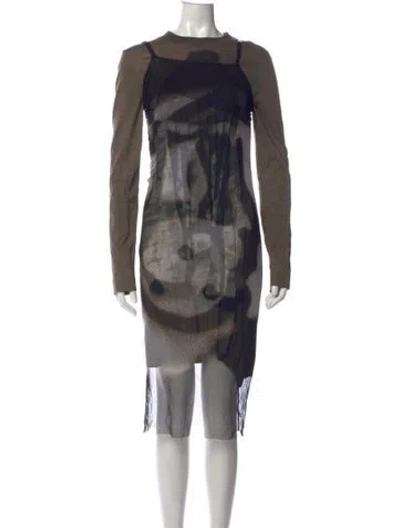 Pre-owned Givenchy Graphic Print Midi Length Dress In Multicolor