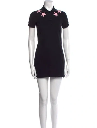 Pre-owned Givenchy Graphic Print Mini Dress In Black