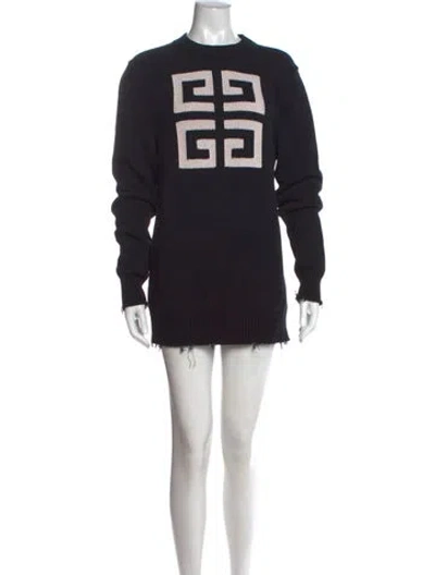 Pre-owned Givenchy Graphic Print Mini Dress In Black