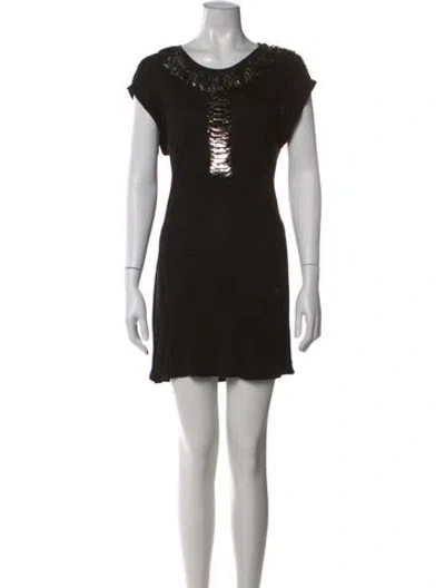 Pre-owned Givenchy Graphic Print Mini Dress In Black