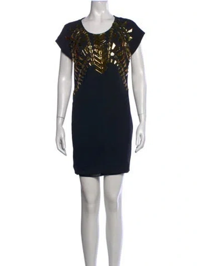 Pre-owned Givenchy Graphic Print Mini Dress In Black