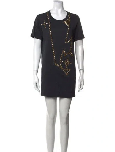 Pre-owned Givenchy Graphic Print Mini Dress In Black